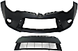 2014-2016 Toyota Corolla - 2-Piece Kit, Front Primed Bumper Cover, CAPA Certified, Includes (1) Bumper Cover and (1) Bumper Grille