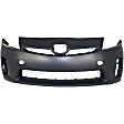 2010 Toyota Prius - 2-Piece Kit Front Primed Bumper Cover, Includes (1) Bumper Cover and (1) Bumper Grille