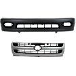 1999 Toyota Tacoma - 2-Piece Kit Front Textured Bumper Cover, RWD, For Models Without Pre Runner, Includes (1) Bumper Cover and (1) Grille