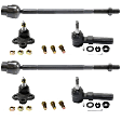 6-Piece Kit Front, Driver and Passenger Side Suspension Kit, Includes (2) Ball Joint and (4) Tie Rod End