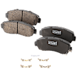2-Wheel Set Front Brake Kit With Calipers, Plain Surface 5 Lugs 296.16 mm Ceramic FWD, Includes (2) Caliper, (2) Disc, and (1) Pad Set