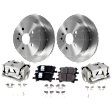 2-Wheel Set Rear Brake Kit With Calipers, Plain Surface 5 Lugs 288.04 mm Ceramic, Includes (2) Brake Caliper, (2) Brake Disc and (1) Brake Pad Set