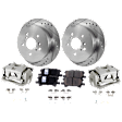 2-Wheel Set Rear Brake Kit With Calipers, Cross-drilled and Slotted 5 Lugs 288.04 mm Ceramic, Includes (2) Brake Caliper, (1) Brake Pad Set and (2) Brake Disc