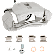 4-Wheel Set Front and Rear Brake Kit With Calipers, Plain Surface, 5 Lugs, Ceramic, Includes (4) Caliper, (4) Disc, and (2) Pad Set