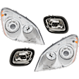 4-Piece Kit, Driver and Passenger Side Headlight, Lens and Housing, Halogen, with Fog Light