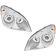 4-Piece Kit, Driver and Passenger Side Headlight, Lens and Housing, Halogen, with Fog Light