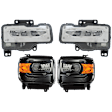 4-Piece Kit, Driver and Passenger Side Headlight, Lens and Housing, Halogen, with Fog Light