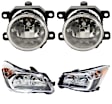 4-Piece Kit, Driver and Passenger Side Headlight, Assembly, Halogen, with Fog Light, CAPA Certified