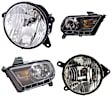 4-Piece Kit, Driver and Passenger Side Headlight, Assembly, Halogen, with Fog Light
