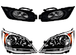 4-Piece Kit, Driver and Passenger Side Headlight, Assembly, Halogen, with Fog Light, CAPA Certified