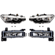 4-Piece Kit, Driver and Passenger Side Headlight, Assembly, Halogen, with Fog Light