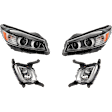 4-Piece Kit, Driver and Passenger Side Headlight, Assembly, Halogen, with Fog Light