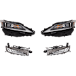4-Piece Kit, Driver and Passenger Side Headlight, Assembly, LED, with Fog Light, CAPA Certified
