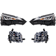 2019 Lexus UX250h - 4-Piece Kit Driver and Passenger Side LED Headlight, With bulb(s), For Models With Single Beam, With Fog Light, OE Replacement, Includes (2) Fog Light and (2) Headlight