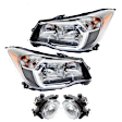 4-Piece Kit, Driver and Passenger Side Headlight, Assembly, Halogen, with Fog Light, CAPA Certified