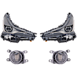 4-Piece Kit, Driver and Passenger Side Headlight, Lens and Housing, LED, with Fog Light