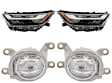4-Piece Kit, Driver and Passenger Side Headlight, Assembly, LED, with Fog Light, CAPA Certified