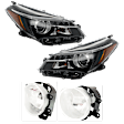 4-Piece Kit, Driver and Passenger Side Headlight, Assembly, Halogen, with Fog Light