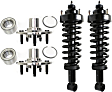 4-Piece Kit Rear, Driver and Passenger Side Fully Loaded Strut, Includes (2) Shock Absorber and Strut Assembly and (2) Wheel Hub Repair Kit