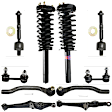 10-Piece Kit Front, Driver and Passenger Side Fully Loaded Strut, Includes (2) Shock Absorber and Strut Assembly, (2) Control Arm, (4) Tie Rod End and (2) Sway Bar Link