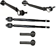 6-Piece Kit Front, Driver and Passenger Side, Lower, Forward Control Arm Kit, Includes (2) Control Arm and (4) Tie Rod End