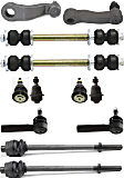 12-Piece Kit Front Suspension Kit, Includes (4) Tie Rod End, (4) Ball Joint, (1) Idler Arm, (2) Sway Bar Link and (1) Pitman Arm