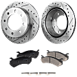 2-Wheel Set Rear Brake Disc and Pad Kit, Cross-drilled and Slotted 329.95 mm Pro-Line Series, Includes (2) Disc and (1) Pad Set
