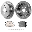 2-Wheel Set Rear Brake Disc and Pad Kit, Cross-drilled and Slotted 309 mm Ceramic Pro-Line Series, Includes (1) Brake Pad Set and (2) Brake Disc