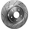 2017 Subaru Impreza - 2-Wheel Set Rear Brake Disc and Pad Kit, Cross-drilled and Slotted, 274 mm, Ceramic, 2.0L 4Cyl, Includes (1) Brake Pad Set and (2) Brake Disc