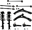 10-Piece Kit Front, Driver and Passenger Side Suspension Kit, Includes (2) Shock Absorber and Strut Assembly, (2) Control Arm, (4) Tie Rod End and (2) Sway Bar Link