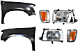 1995 Toyota T100 - 6-Piece Kit Driver and Passenger Side Halogen Headlight, With bulb(s), OE Replacement,  Includes (2) Corner Light, (2) Fender, and (2) Headlight