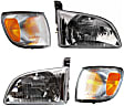 4-Piece Kit Driver and Passenger Side Halogen Headlight, With bulb(s), OE Replacement, Includes (2) Corner Light and (2) Headlight