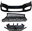 3-Piece Kit, Grille Textured Black, Coupe, CAPA Certified, Includes (1) Bumper Cover, (1) Bumper Grille, and (1) Grille
