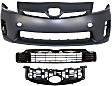 2010 Toyota Prius - 3-Piece Kit Front Primed Bumper Cover,  Includes (1) Bumper Cover, (1) Bumper Grille, and (1) Grille