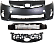 3-Piece Kit, Front Primed Bumper Cover, Includes (1) Bumper Cover, (1) Bumper Grille, and (1) Grille