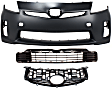 3-Piece Kit, Front Primed Bumper Cover, CAPA Certified, Includes (1) Bumper Cover, (1) Bumper Grille, and (1) Grille