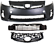 3-Piece Kit, Front Primed Bumper Cover, CAPA Certified, Includes (1) Bumper Cover, (1) Bumper Grille, and (1) Grille