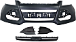 4-Piece Kit, Front, Upper Primed Bumper Cover, Includes (1) Bumper Cover, (2) Bumper Grille, and (1) Grille