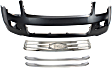 2008 Ford Fusion - 4-Piece Kit Front Primed Bumper Cover,  Includes (1) Bumper Cover, (2) Bumper Grille, and (1) Grille