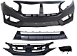4-Piece Kit, Front Primed Bumper Cover, Except Hatchback and Si Model, Includes (1) Bumper Cover, (1) Bumper Filler, (1) Bumper Grille, and (1) Grille