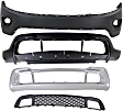 4-Piece Kit Front, Upper and Lower Upper - Primed, Lower - Textured Bumper Cover, Includes (2) Bumper Cover and (2) Bumper Grille
