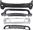 4-Piece Kit Front Bumper Grille, For Models Without Parking Aid Sensor, With Code MFD or MFN, Without Adaptive Cruise Control, Primed, CAPA Certified, Includes (2) Bumper Cover and (2) Bumper Grille