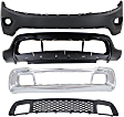4-Piece Kit Front Bumper Grille, Upper - Primed, Lower - Textured CAPA Certified, Includes (2) Bumper Cover and (2) Bumper Grille
