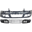 4-Piece Kit Front Primed Bumper Cover, Includes (1) Bumper Cover and (3) Bumper Grille