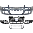 5-Piece Kit, Front Primed Bumper Cover, Includes (1) Bumper Cover, (3) Bumper Grille, and (1) Grille