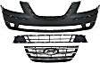 3-Piece Kit, Front Primed Bumper Cover, Includes (1) Bumper Cover, (1) Bumper Grille, and (1) Grille