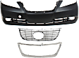 2007-2009 Lexus ES350 - 3-Piece Kit, Front Primed Bumper Cover, Includes (1) Bumper Cover, (1) Grille, and (1) Grille Shell