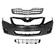 3-Piece Kit, Front Primed Bumper Cover, USA Built Vehicle, Includes (1) Bumper Cover, (1) Bumper Grille, and (1) Grille