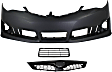 2012-2014 Toyota Camry - 3-Piece Kit, Front Primed Bumper Cover, Includes (1) Bumper Cover, (1) Bumper Grille, and (1) Grille