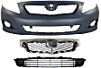 3-Piece Kit Front Primed Bumper Cover, North America Built Vehicle, Includes (1) Bumper Cover, (1) Bumper Grille, and (1) Grille